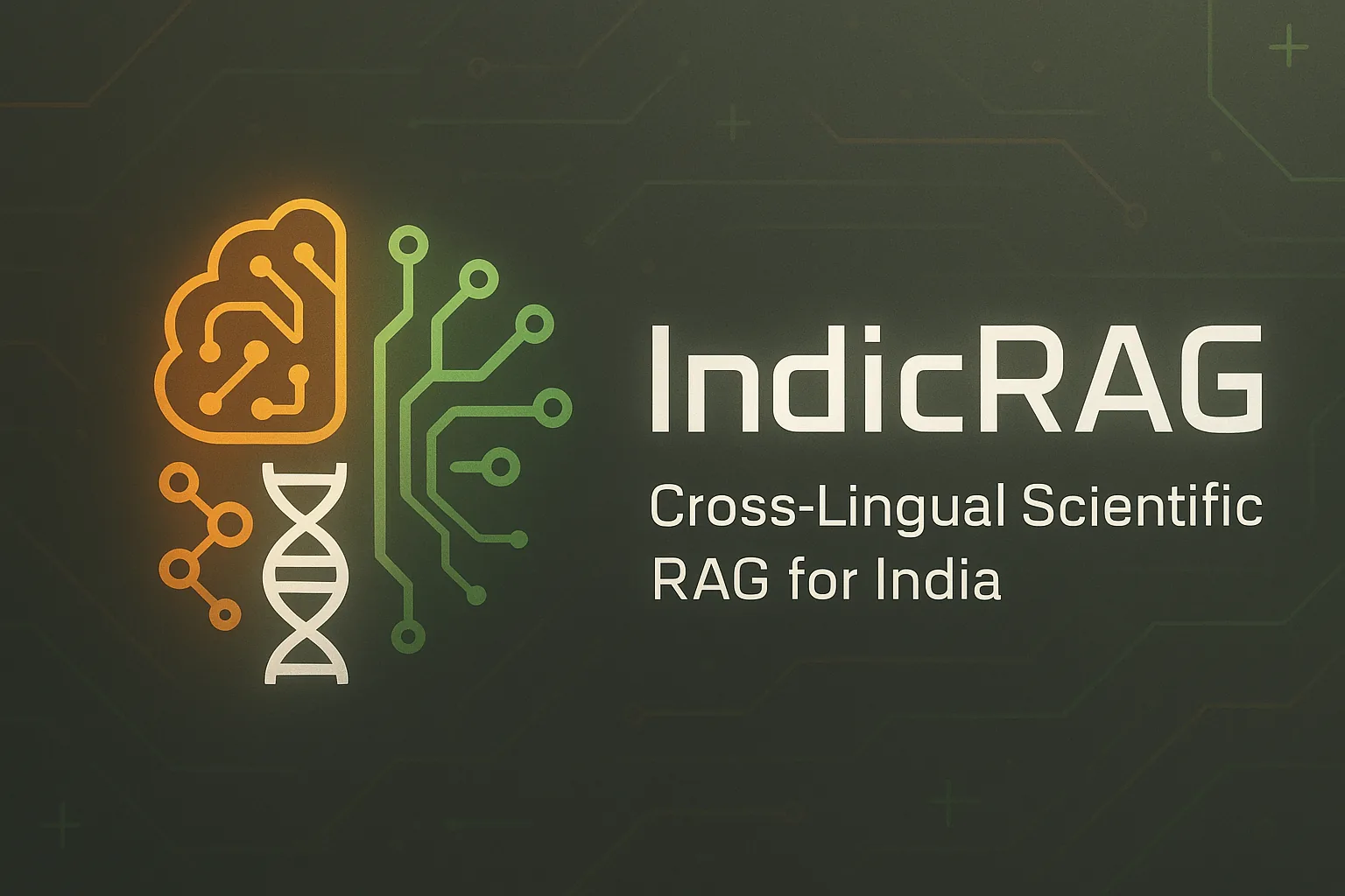 IndicRAG architecture: hybrid retrieval feeding a LangGraph agent with a reflexion loop